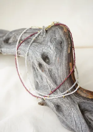 Pink Opal & Gold Drops Necklace