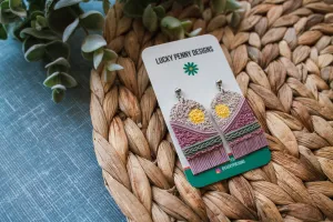 Pink Sun Macrame Ear Hanging