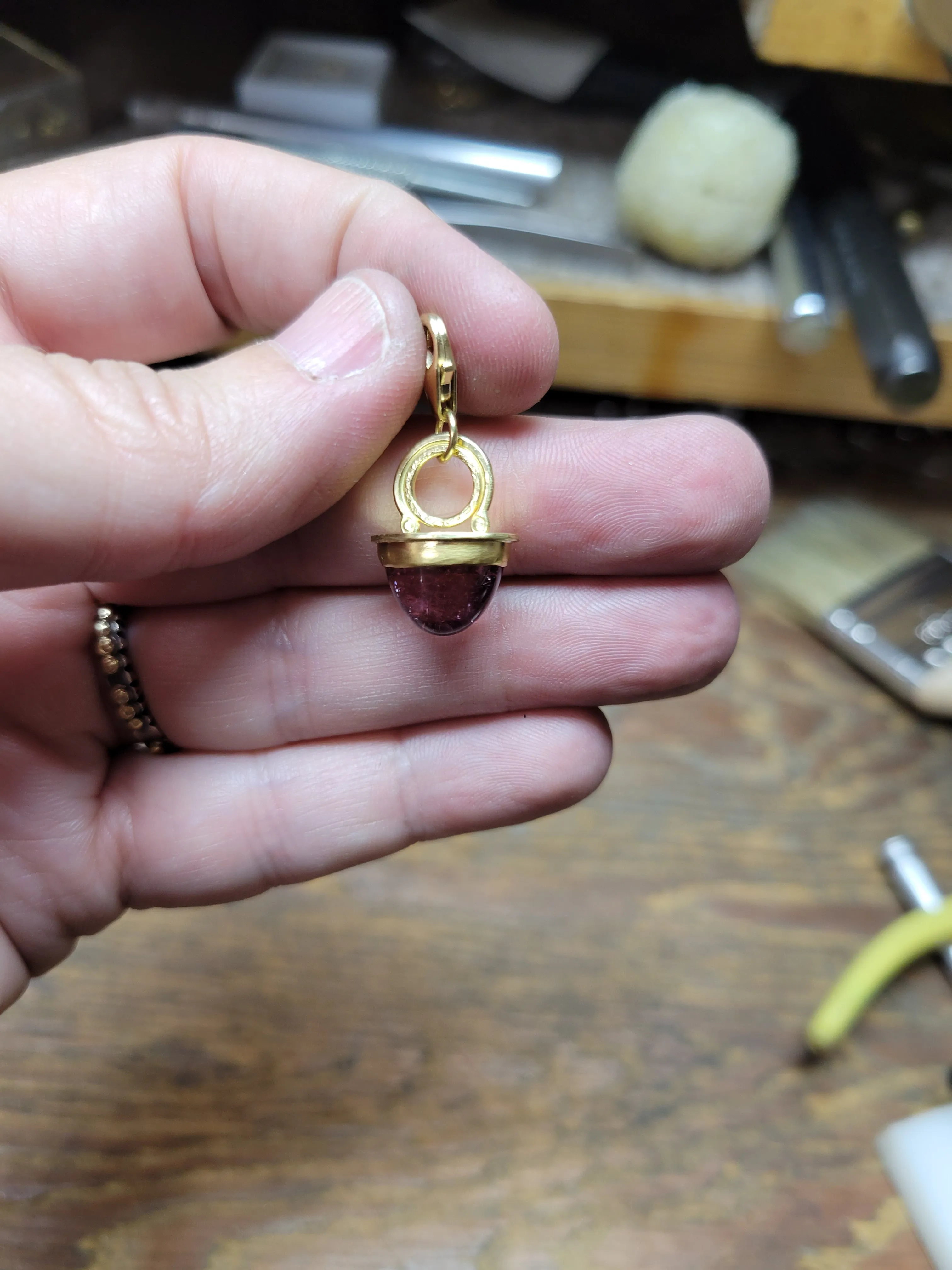 Pink Tourmaline Charm
