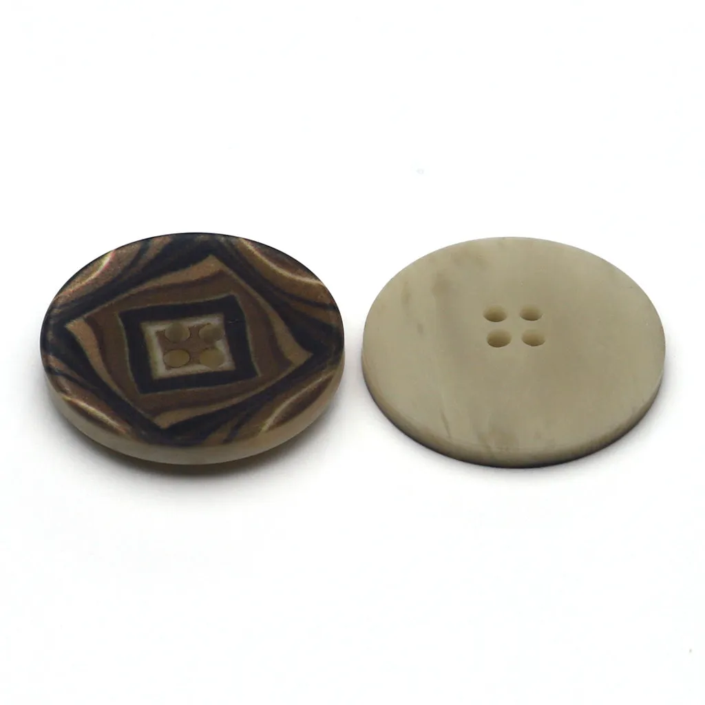 Plastic Button Brown Mix