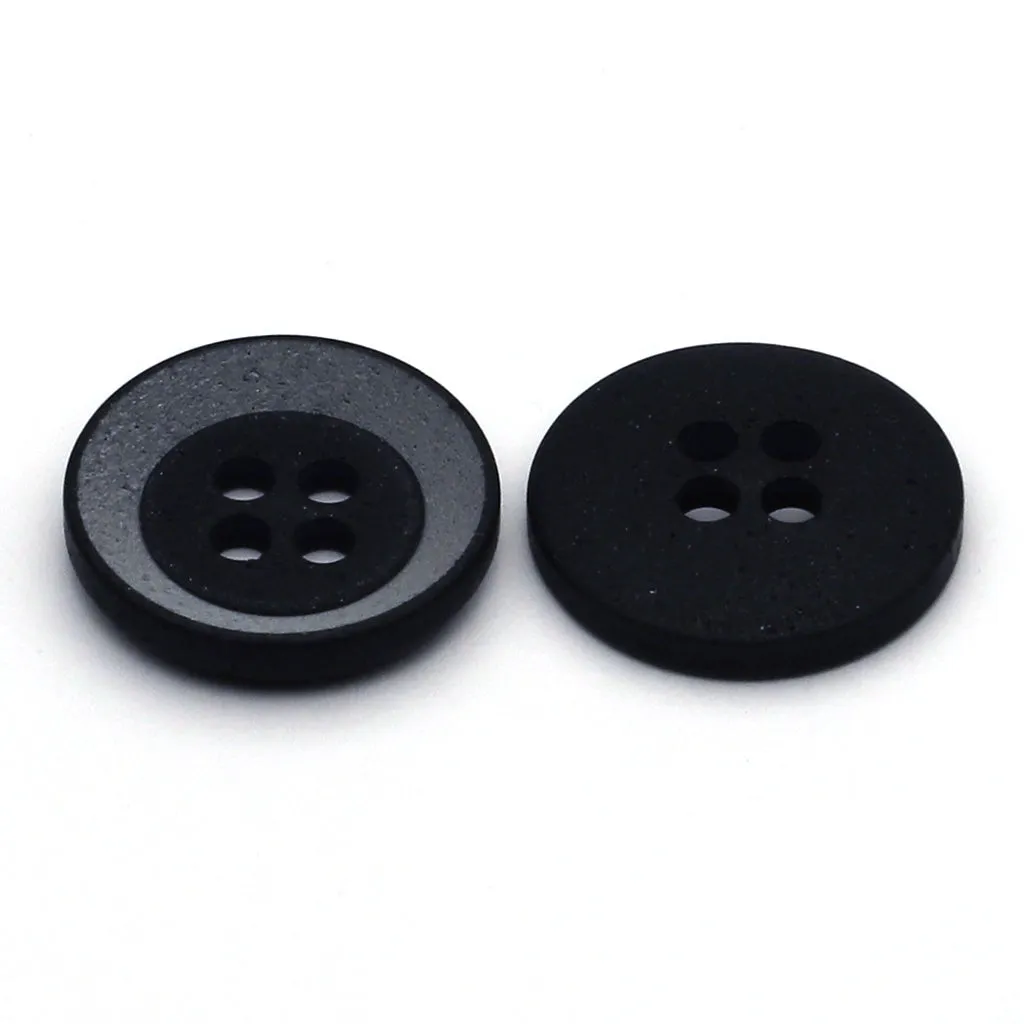 Plastic Button Gray & Black