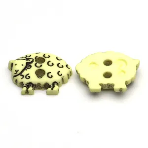 Plastic Button Natural White