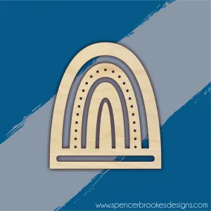 Plywood Abstract Rainbow Macrame Hanger 1