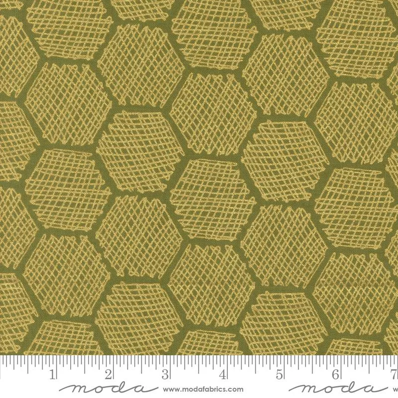 *PRE-ORDER* Bee Garden, Honeycomb in Ivy Metallic