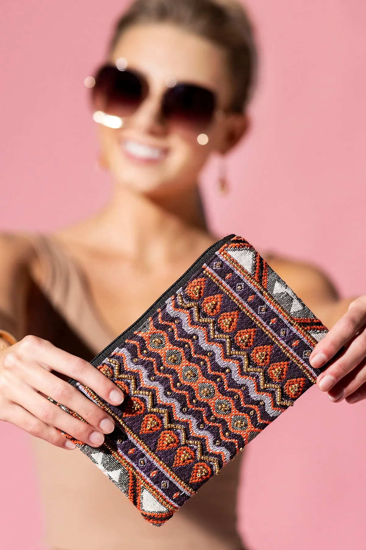 Purple Passion Chevron Clutch