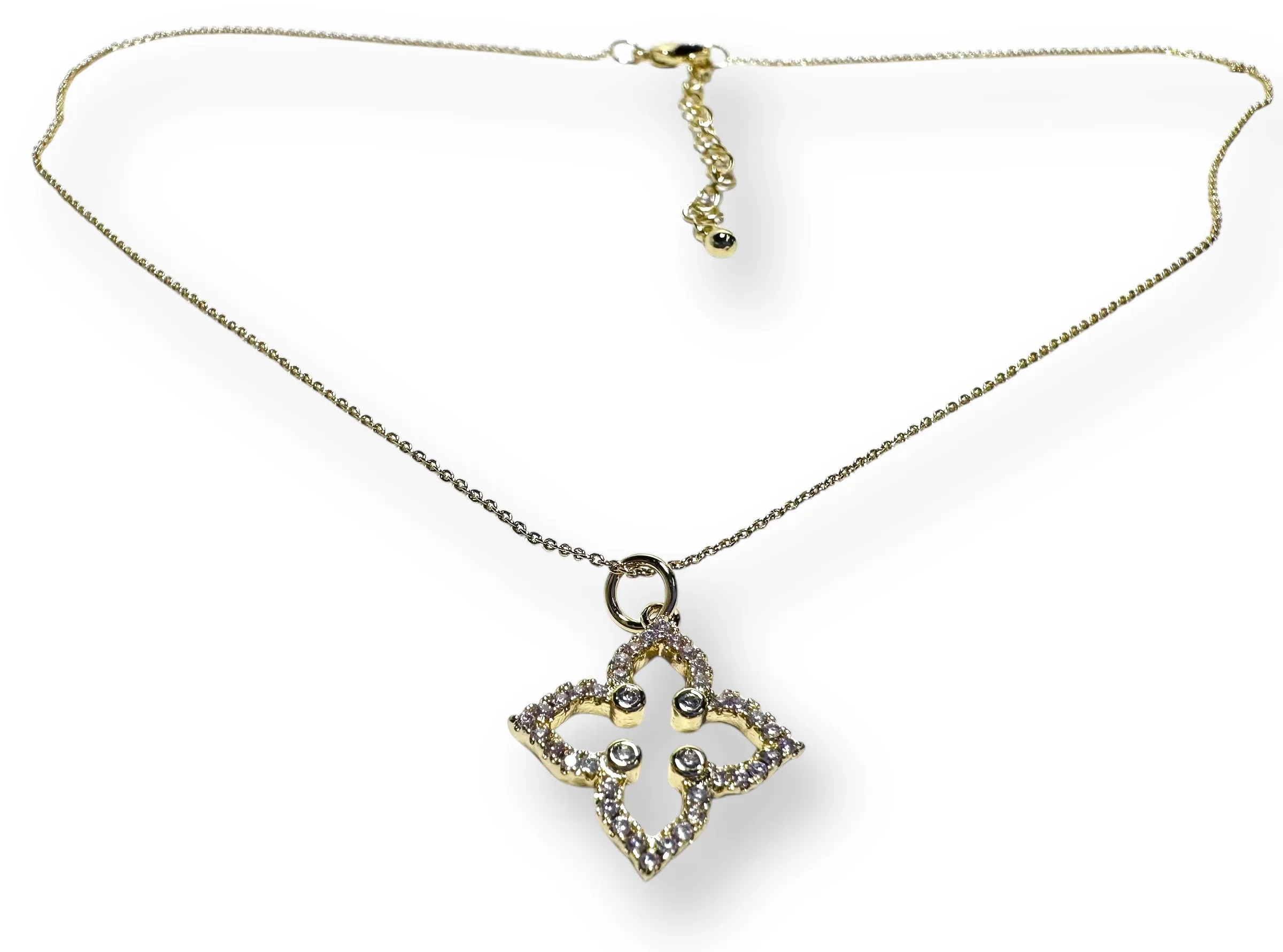 Quatrefoil Necklace, Pave Star Necklace, Gold Star Necklace*