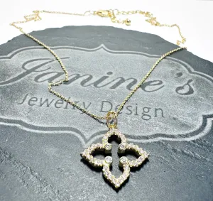 Quatrefoil Necklace, Pave Star Necklace, Gold Star Necklace*