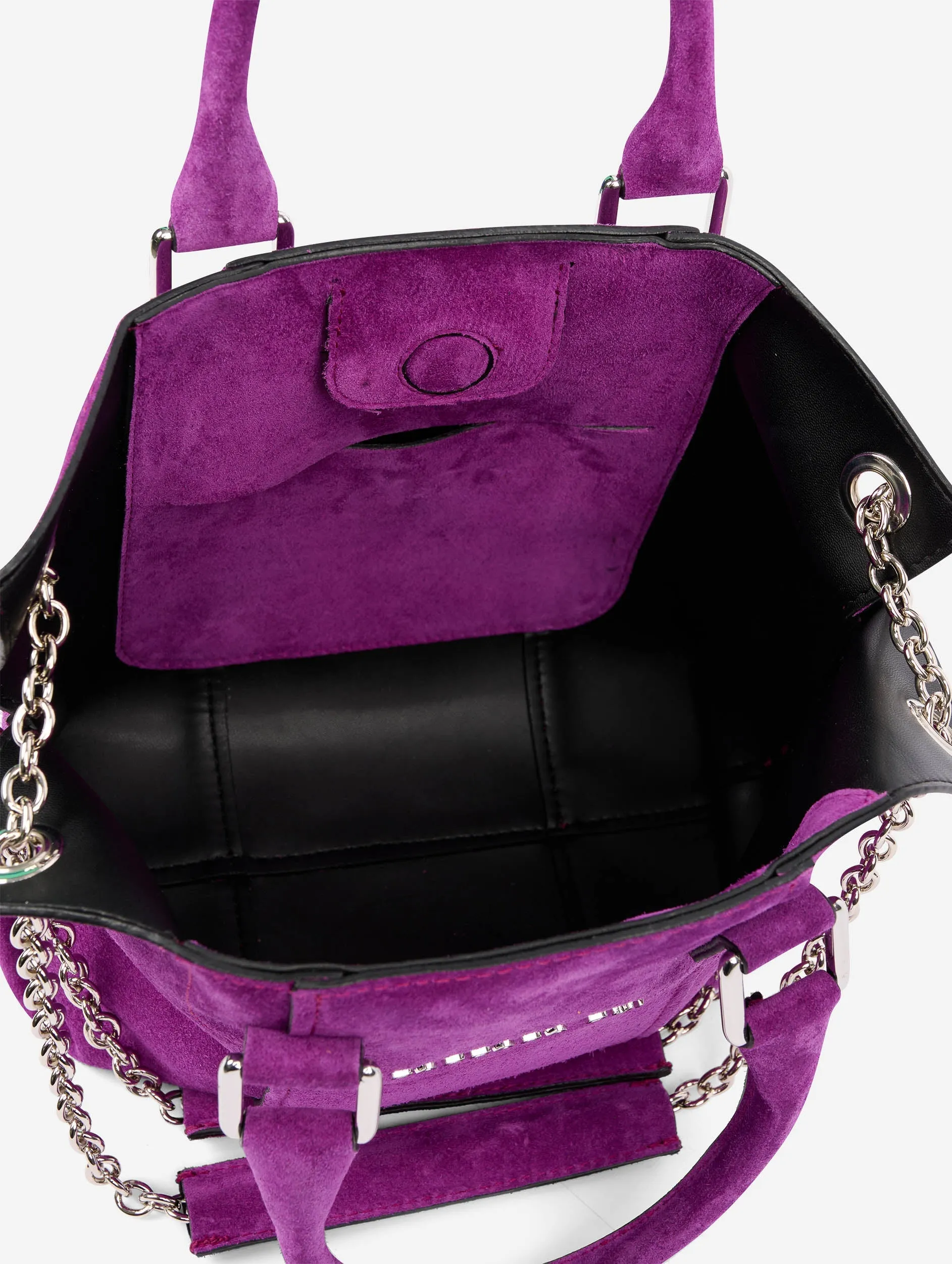 "Little Chamallow" bag in bougainvillea suede