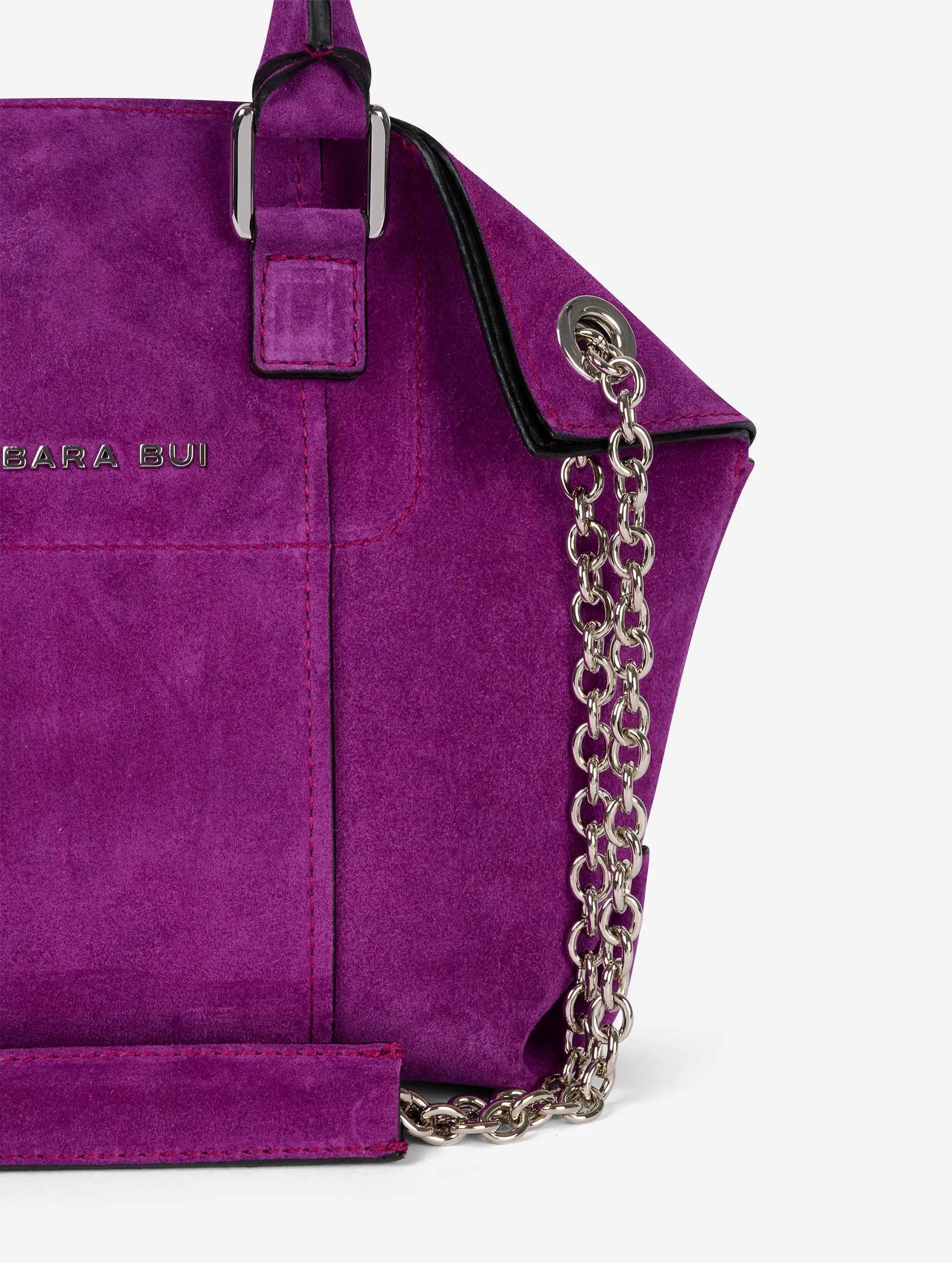 "Little Chamallow" bag in bougainvillea suede