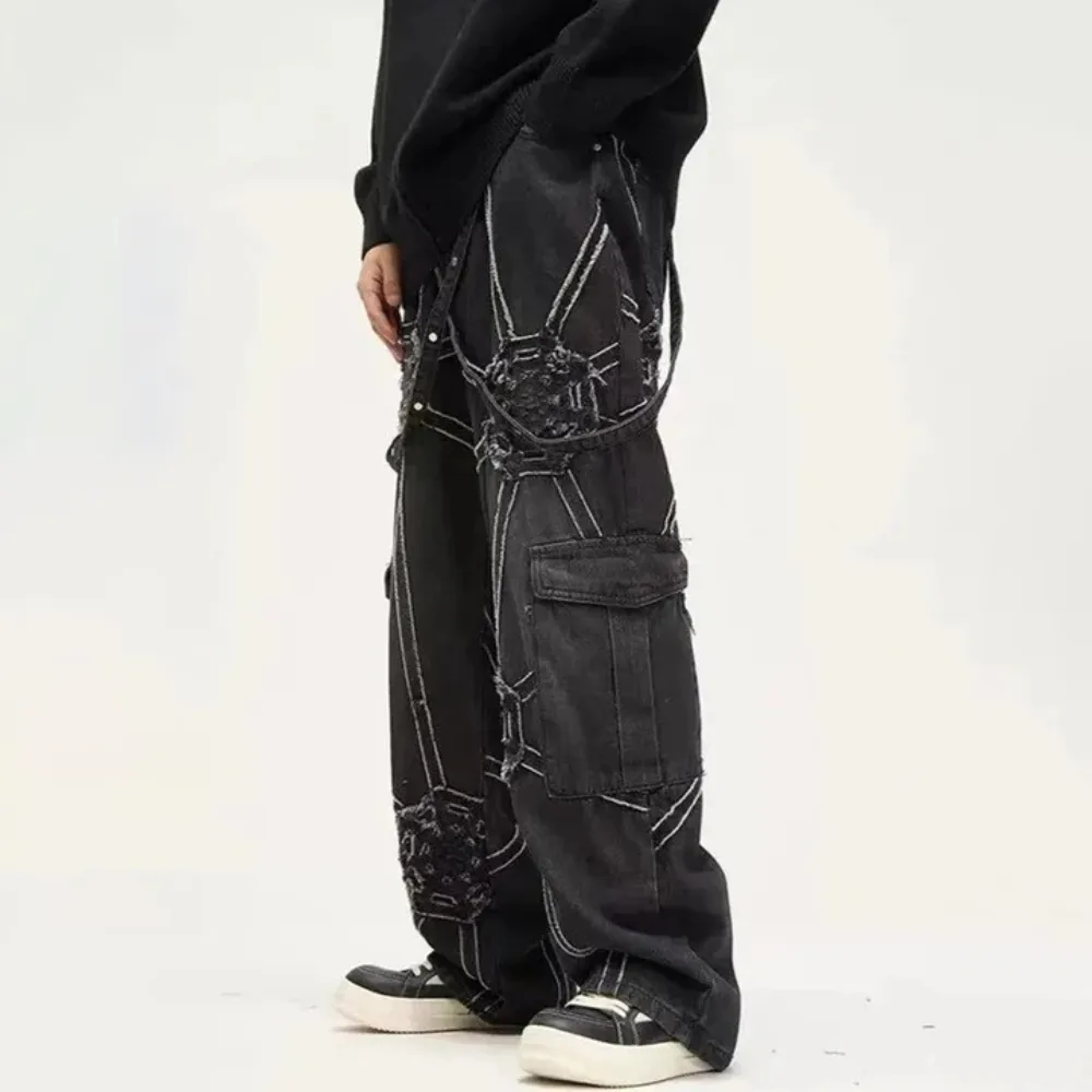 "Vintage High Street Spider Web Patchwork" Jeans