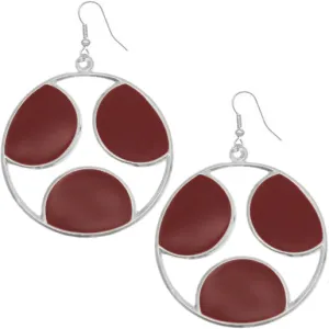 Red Cutout Polka Dot Dangle Earrings