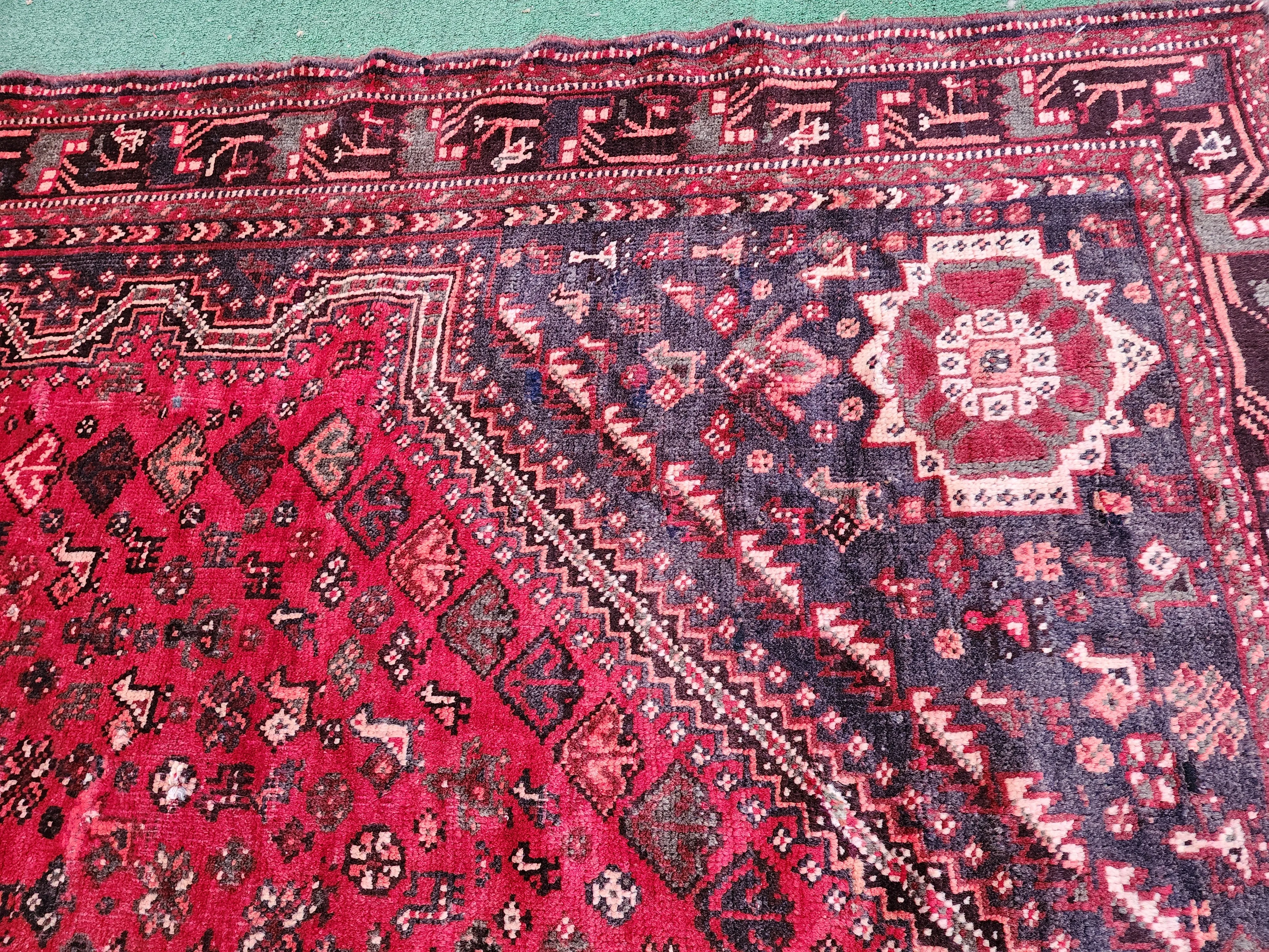 Red Persian Shiraz Rug, 9'6''x7'2''