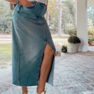 Reformation Nila long maxi denim crisscross waist Western Cowgirl rodeo 30
