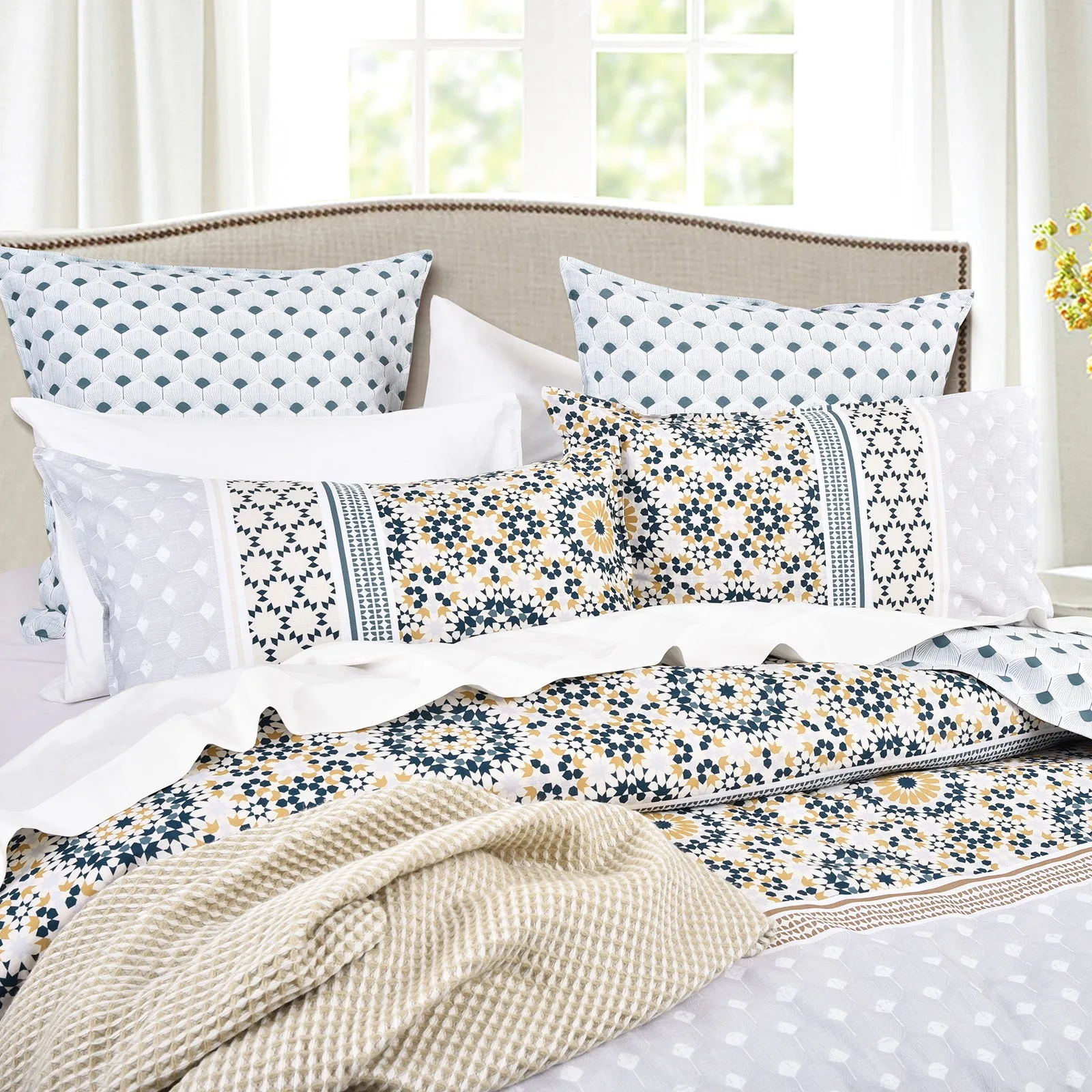 Renee Taylor 300 TC Cotton Reversible Quilt Cover Sets - Benitta