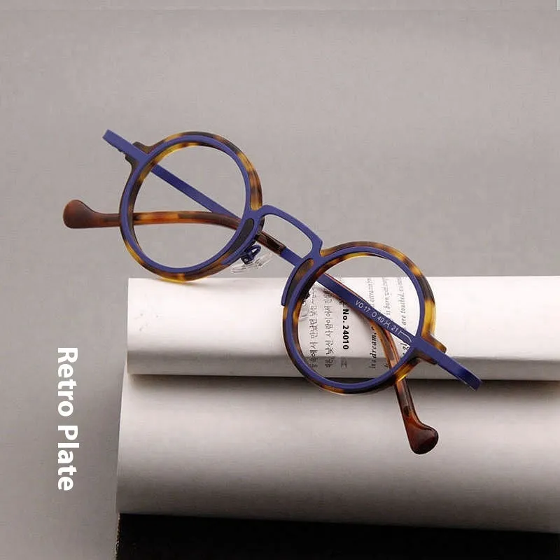 Retro Hawksbill Metal Round Frame Glasses