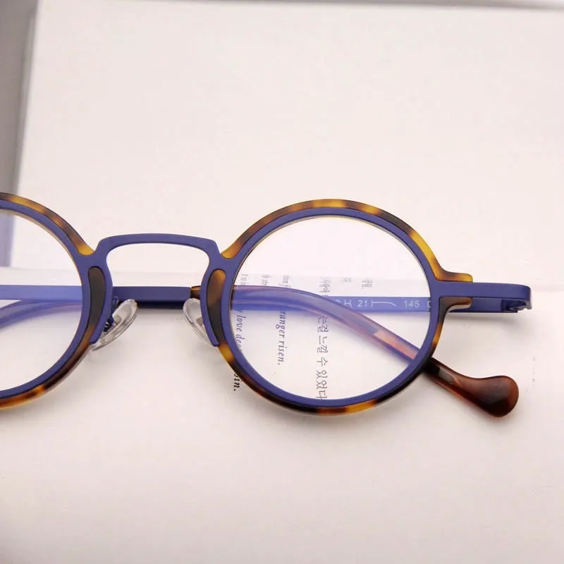 Retro Hawksbill Metal Round Frame Glasses