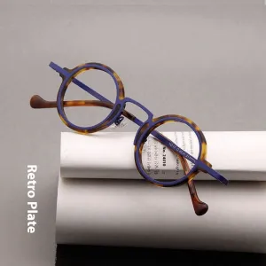Retro Hawksbill Metal Round Frame Glasses