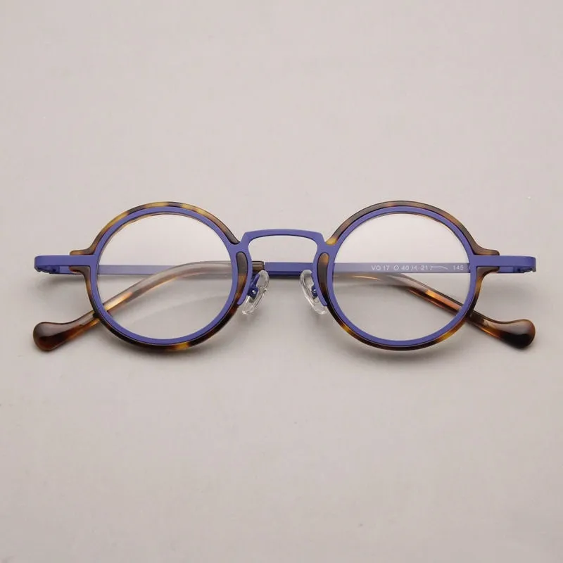 Retro Hawksbill Metal Round Frame Glasses