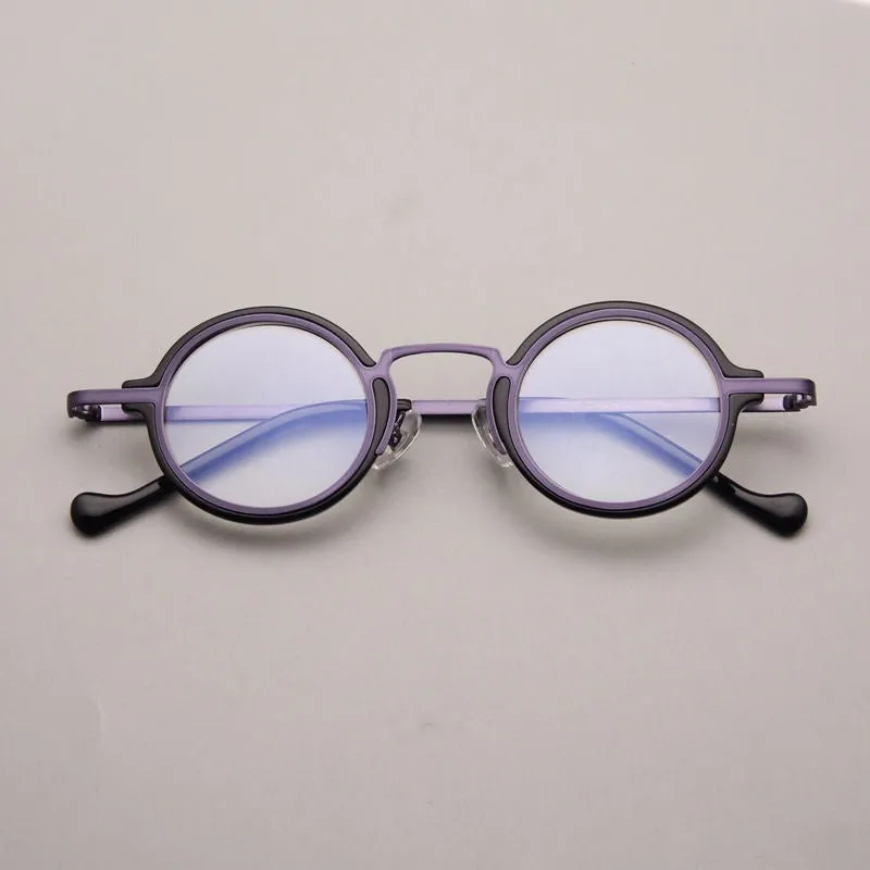 Retro Hawksbill Metal Round Frame Glasses