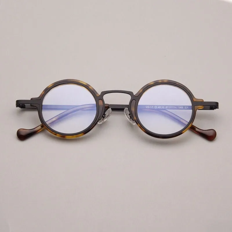 Retro Hawksbill Metal Round Frame Glasses