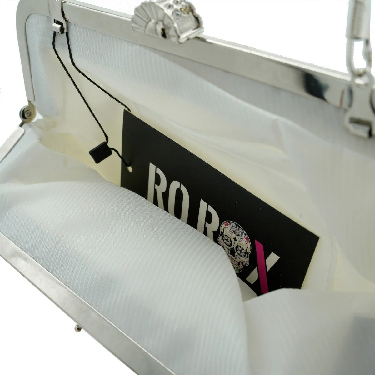 Ro Rox Lottie Satin Pleated Antique Clasp Clutch Evening Bag