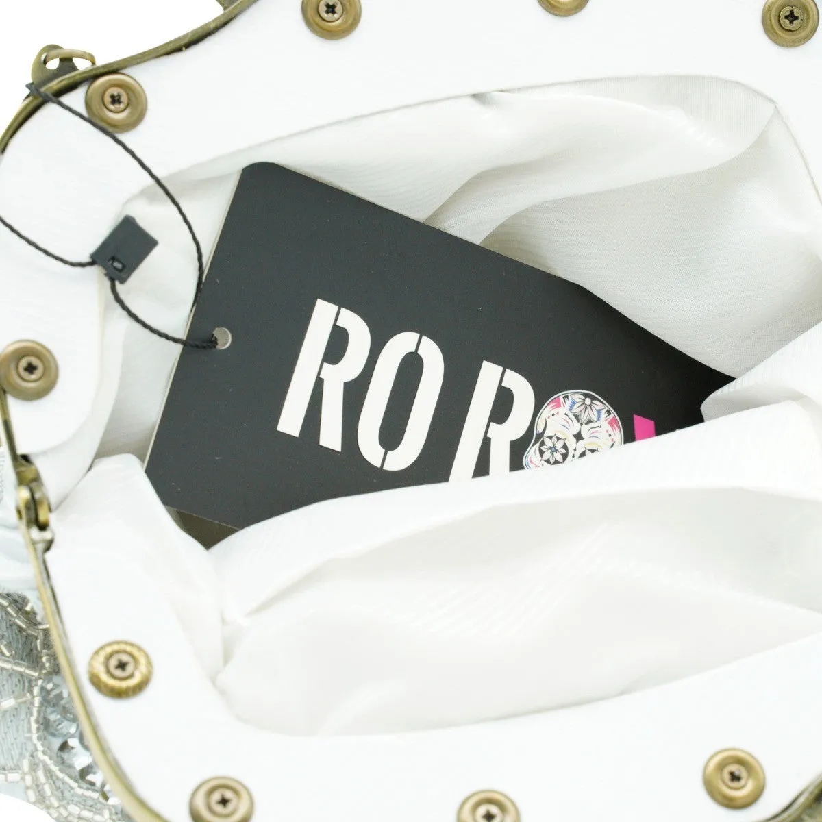 Ro Rox Margeret Satin Embroidered Antique Clasp Evening Bag