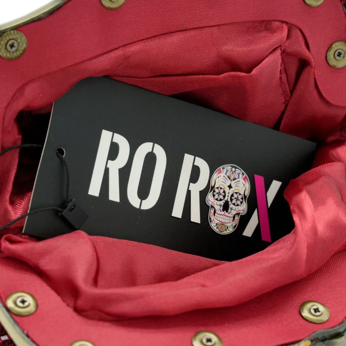 Ro Rox Margeret Satin Embroidered Antique Clasp Evening Bag