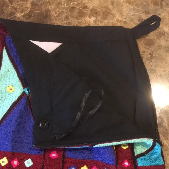 Roja Moonlight Mirror Skirt Multicolor Fully Embroidered Geometric Design size M