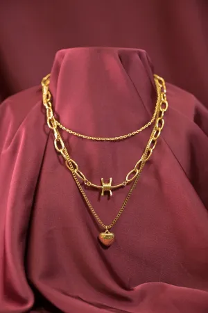Romantic Heart Premium Layered Chain Necklace