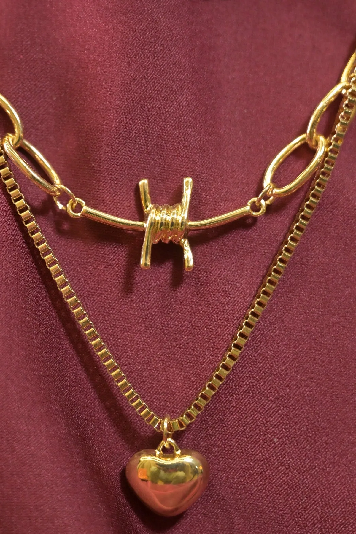 Romantic Heart Premium Layered Chain Necklace