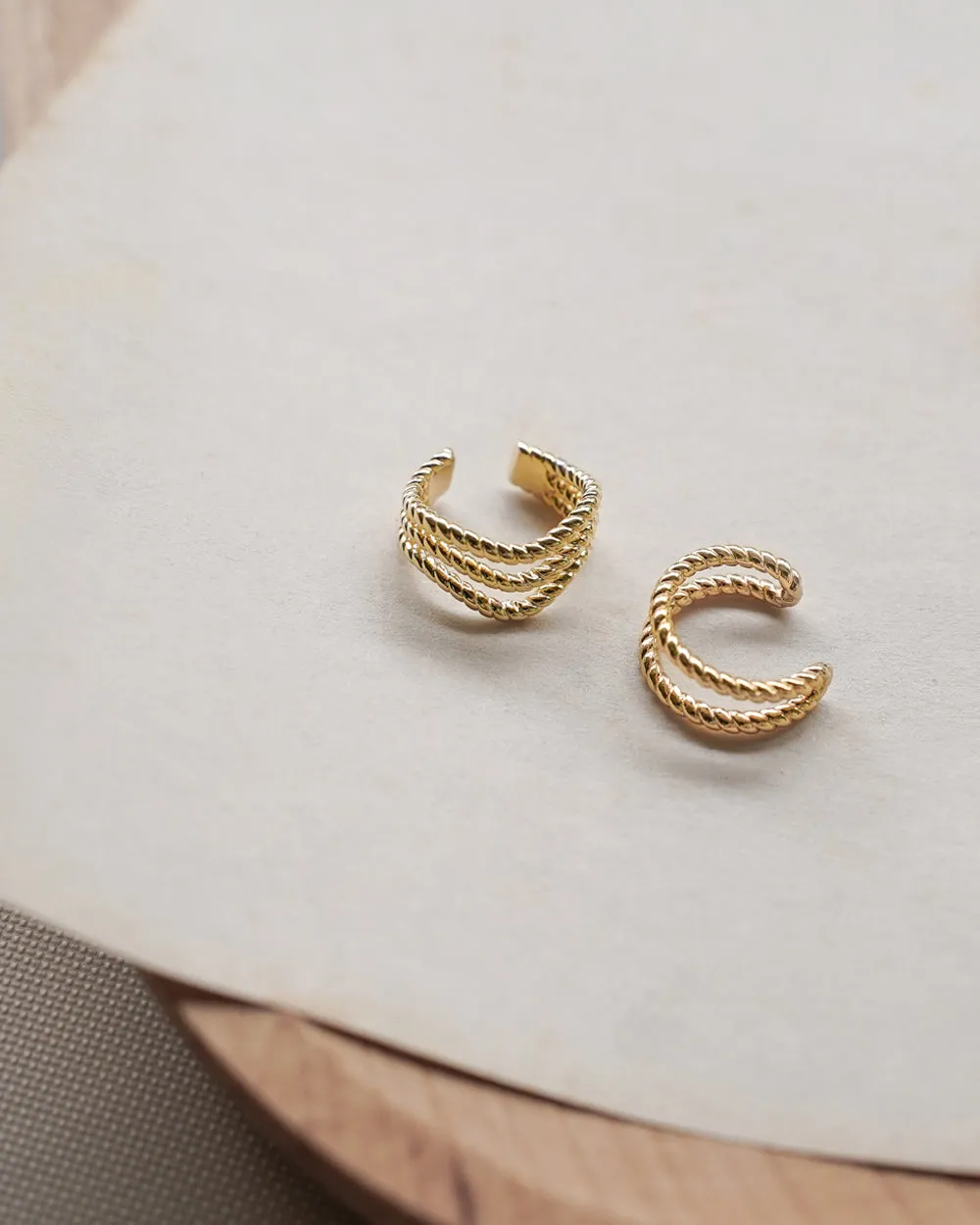 ROPE Ear Cuffs Set of 2 in Gold