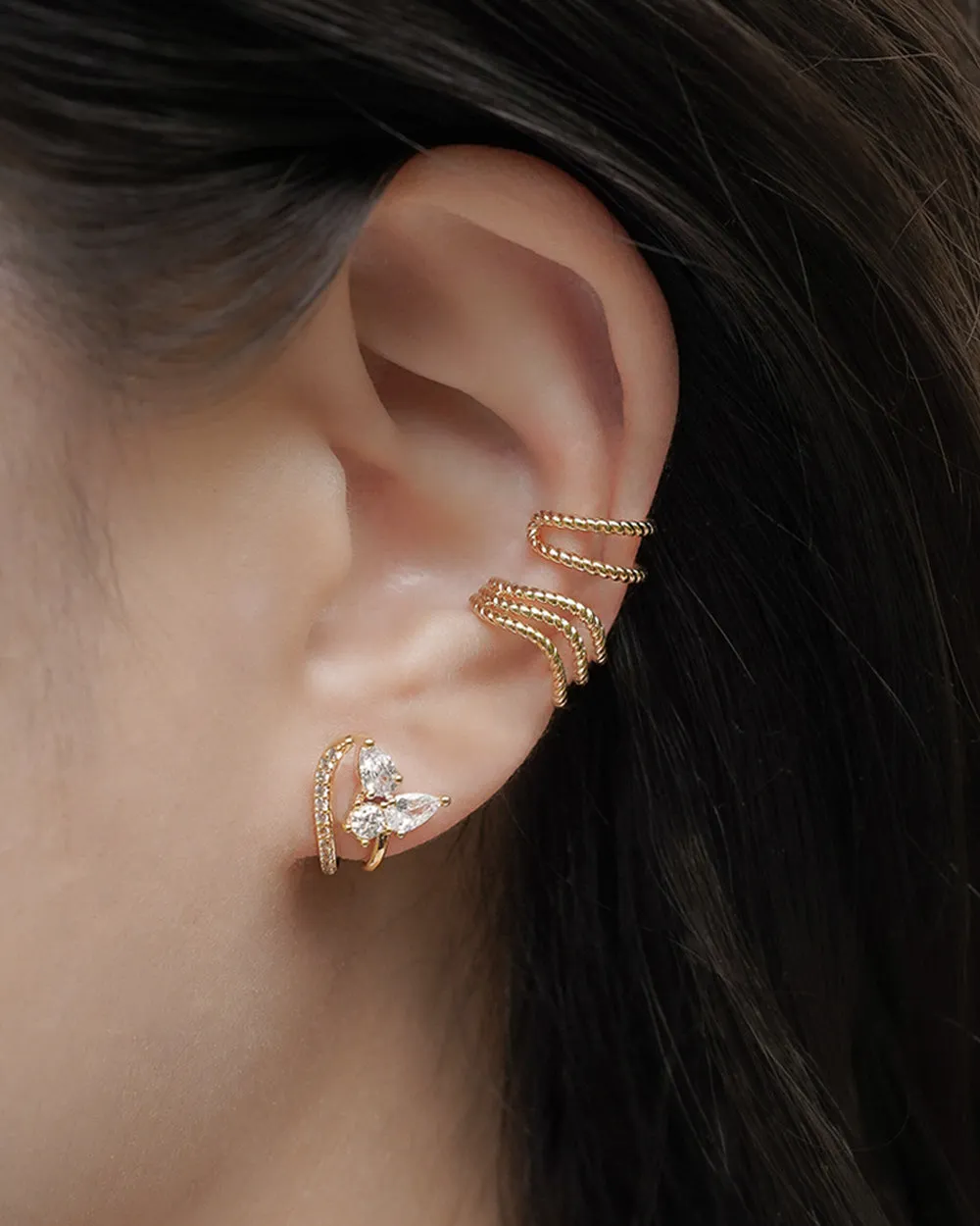 ROPE Ear Cuffs Set of 2 in Gold