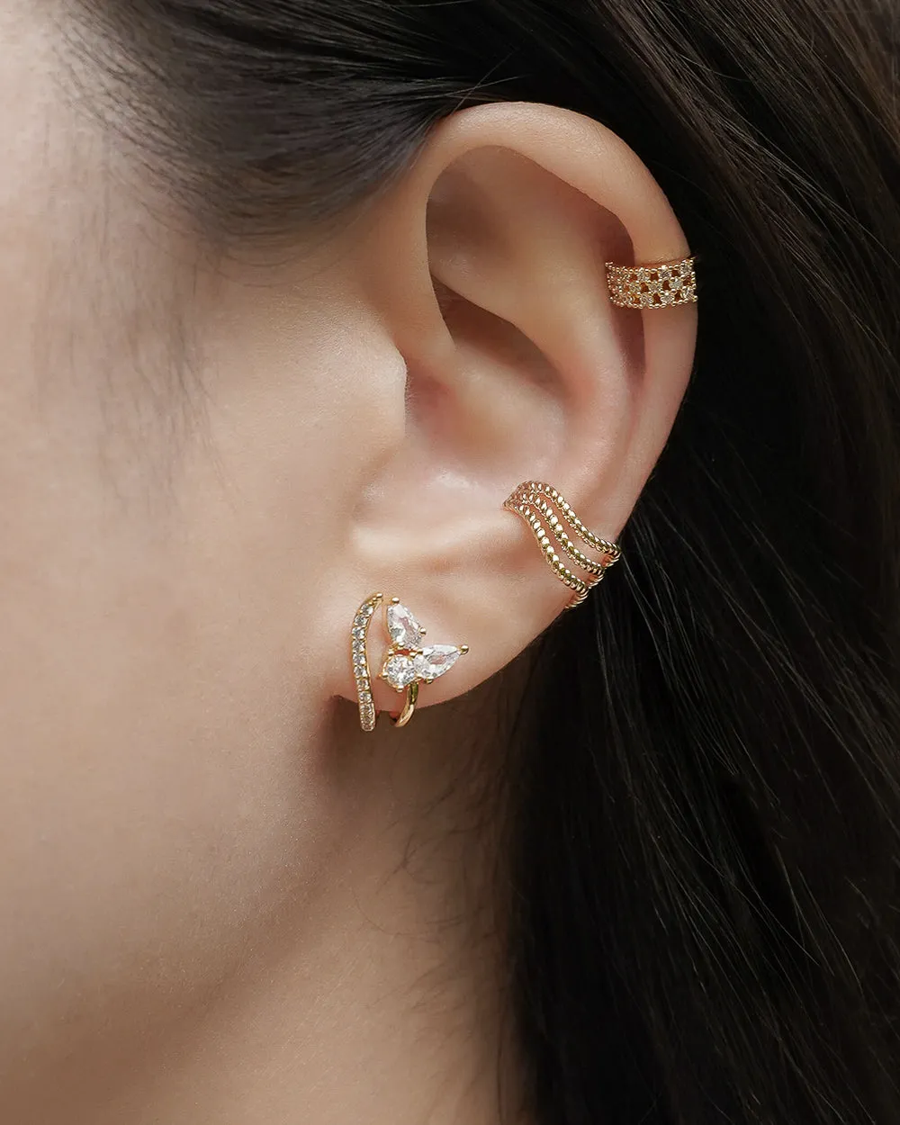 ROPE Ear Cuffs Set of 2 in Gold