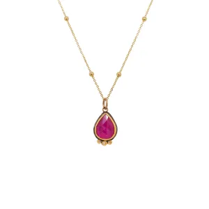 Rosecut Ruby and Diamonds Necklace