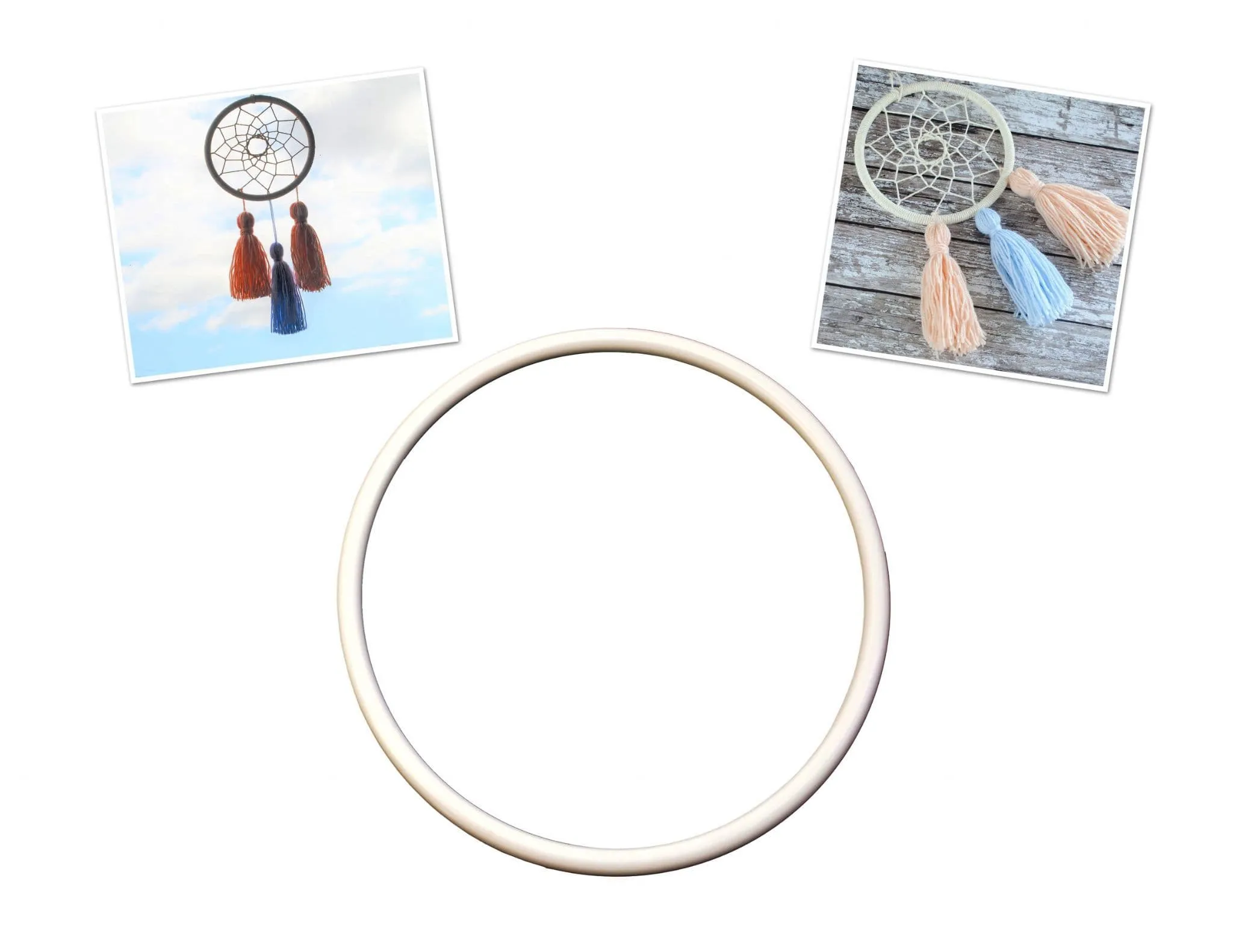 Round Dream Catcher - White - 20cm