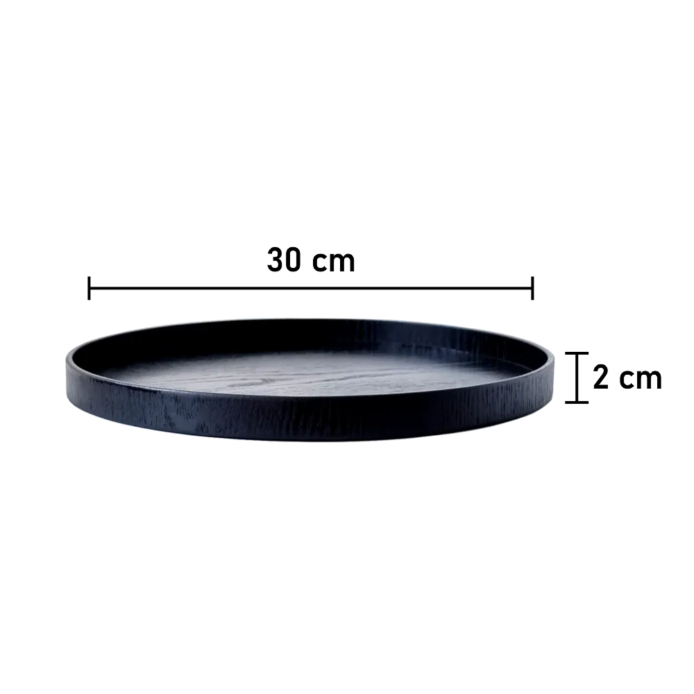 Round Hard Wood Tea Tray - Small