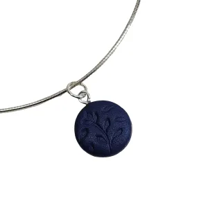 Round Pendant - Flowered Imprint - Very Peri