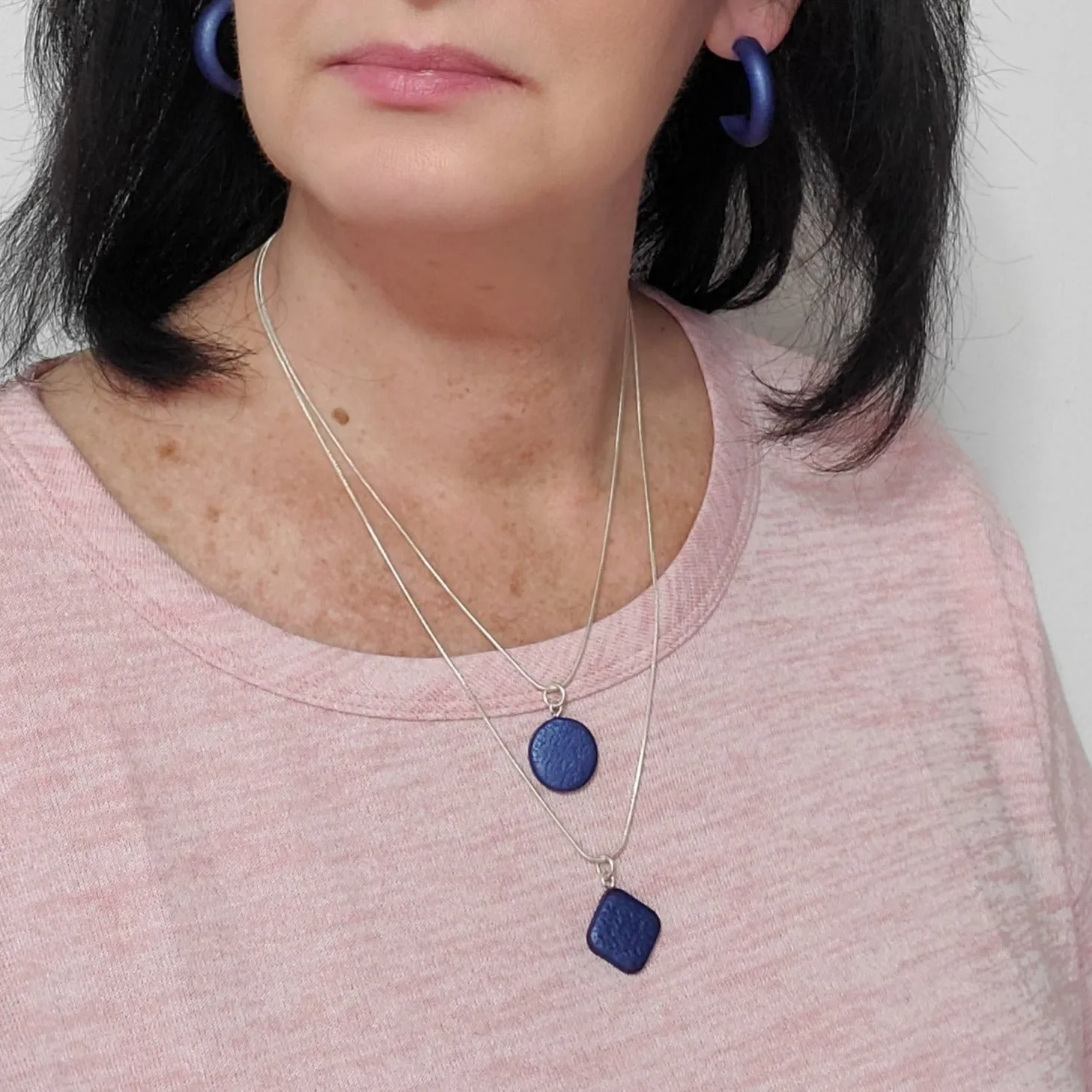 Round Pendant - Flowered Imprint - Very Peri