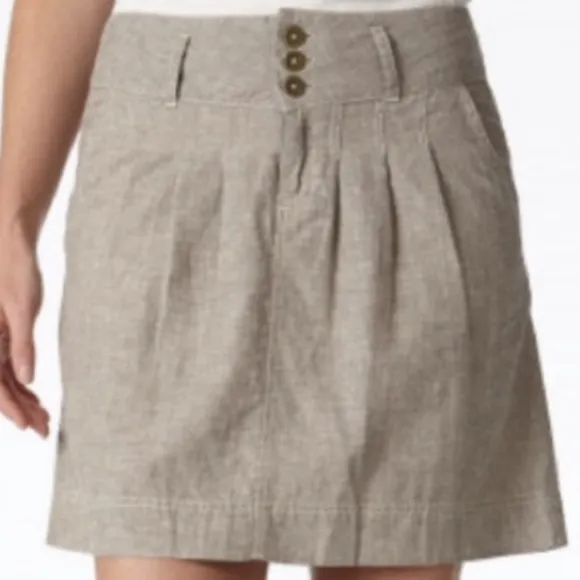 Royal Robbins Safari Skirt Linen Look Hemp Organic Cotton Khaki Taupe size 12