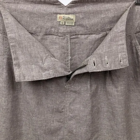 Royal Robbins Safari Skirt Linen Look Hemp Organic Cotton Khaki Taupe size 12