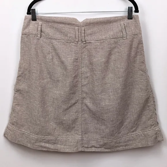 Royal Robbins Safari Skirt Linen Look Hemp Organic Cotton Khaki Taupe size 12