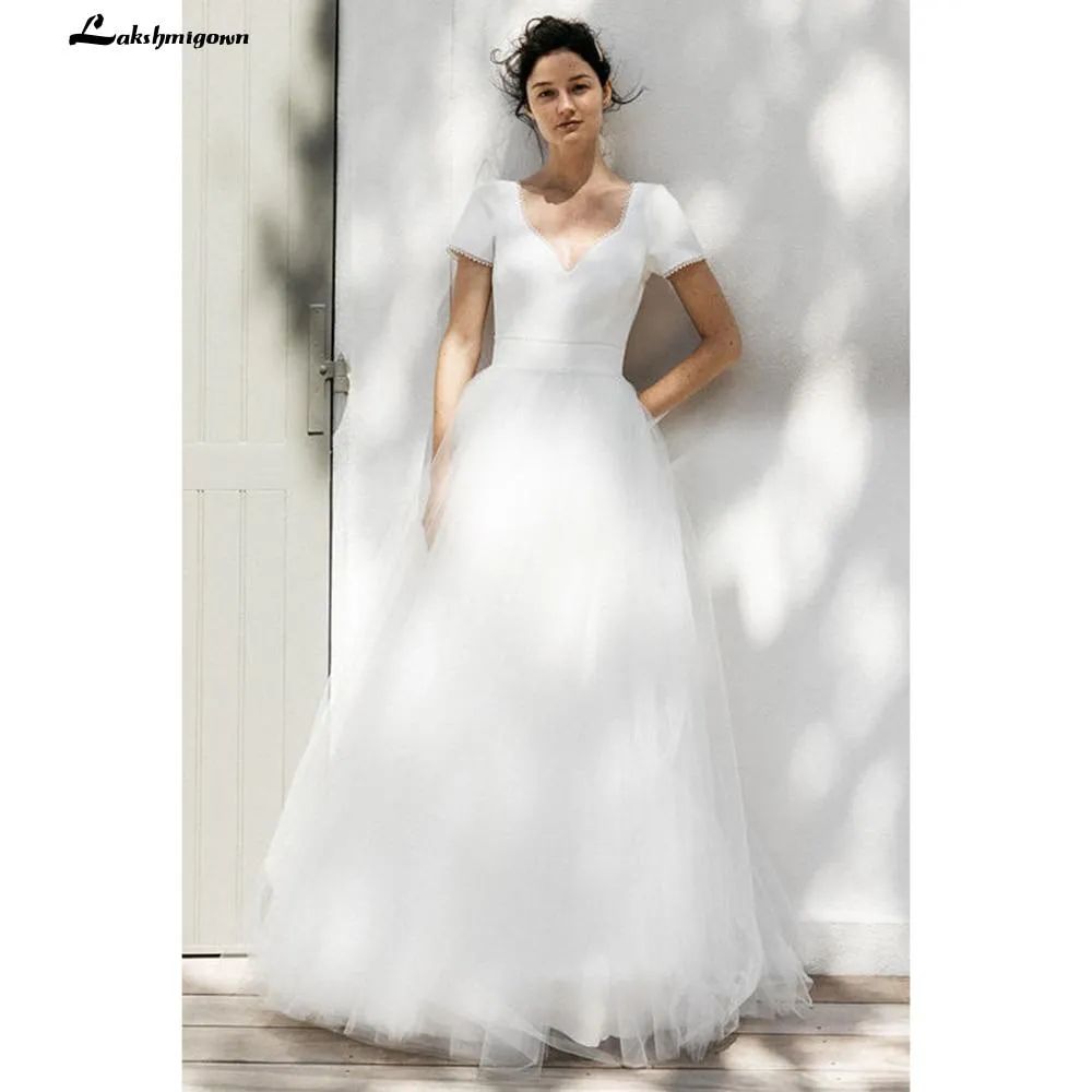 Roycebridal A Line Lace Wedding Dresses Elegant Applique Long Sleeve