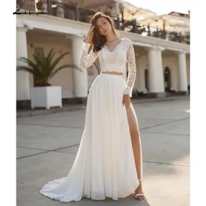 Roycebridal Charming Beach Lace Wedding Dresses A-line
