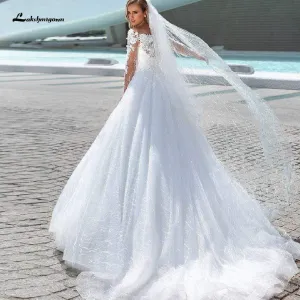 Roycebridal Princess Bridal Dresses Lace Glitter Tulle Wedding Dress