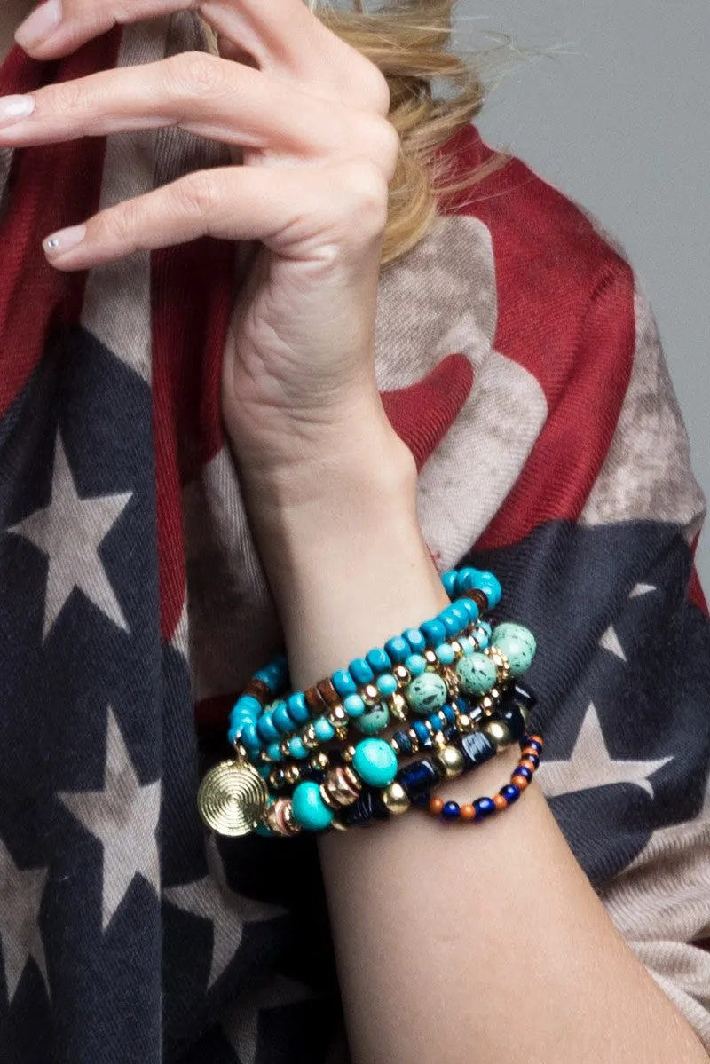 Seaside seed bracelet with charm accents *