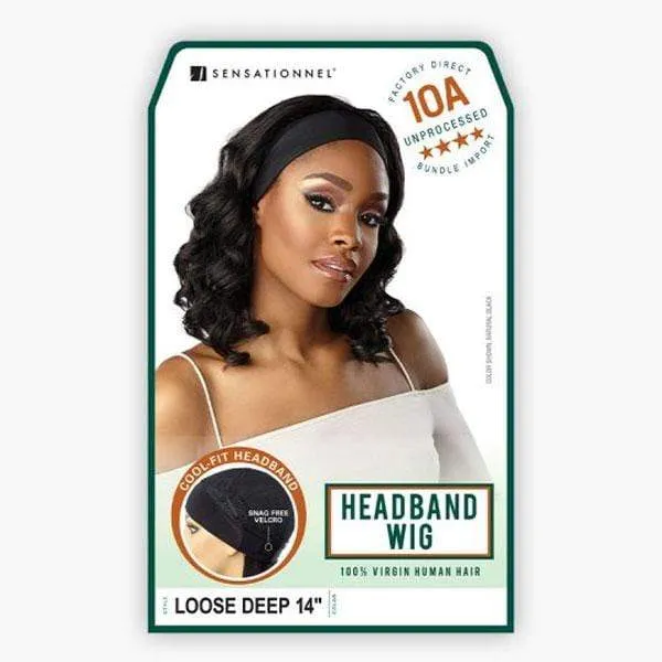 Sensationnel 100% Virgin Human Hair 10A Headband Wig - LOOSE DEEP 14"