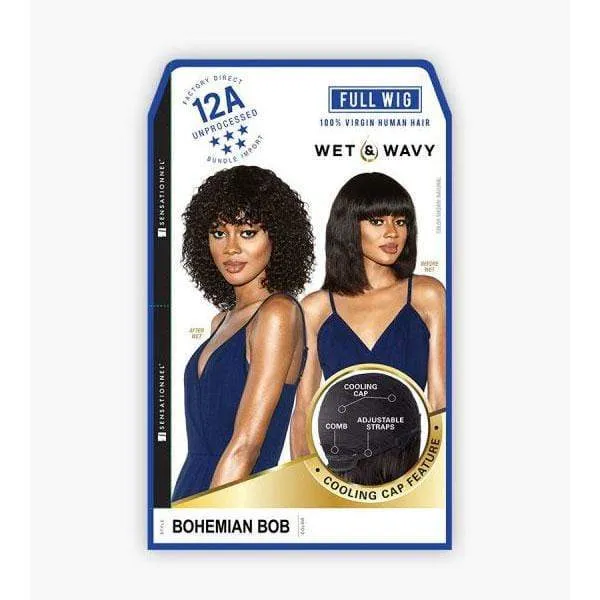 Sensationnel 100% Virgin Human Hair 12A Wet & Wavy Full Wig - BOHEMIAN BOB