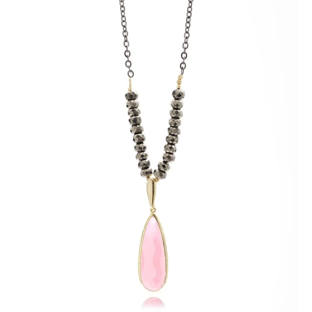 ‘Serenity’ Gemstone Necklace: Pink Chalcedony