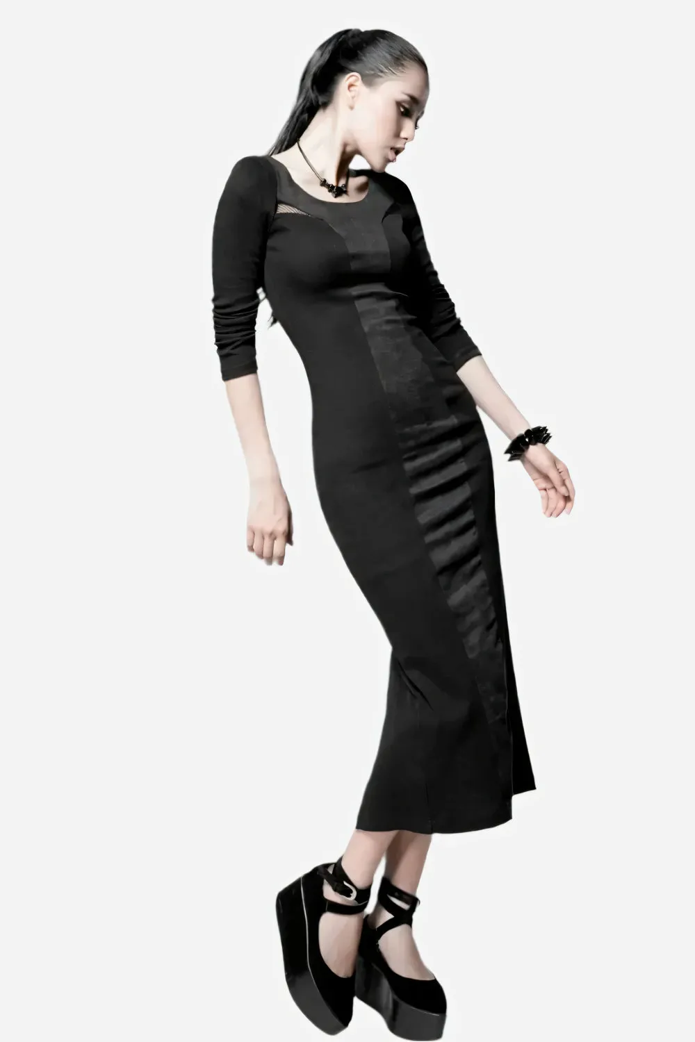 Shadow Siren Mesh Midi Dress
