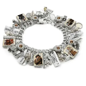 Sherlock Holmes Silver Charm Bracelet